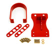 BMR 10-15 5th Gen Camaro V8 Manual/V6 Automatic Front Driveshaft Safety Loop - Red BMR Suspension