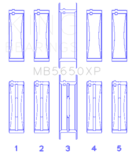 King Engine Bearings Ford 370ci/429ci/460ci 16v OHV Crankshaft Main Bearing Set (Set of 5)