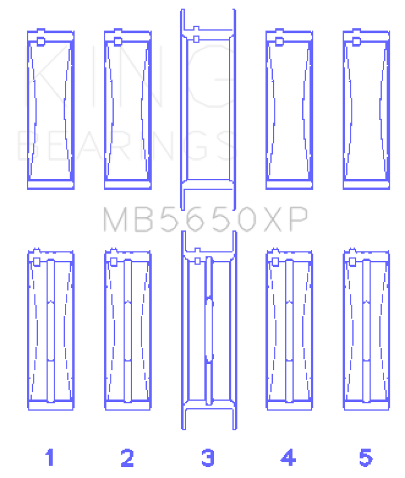 King Engine Bearings Ford 370ci/429ci/460ci 16v OHV Crankshaft Main Bearing Set (Set of 5)
