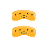 MGP 4 Caliper Covers Engraved Front & Rear Bowtie Yellow Finish Black Char 2019 Chevrolet Malibu