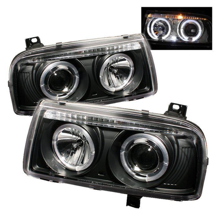 Spyder Volkswagen Jetta III 93-98 Projector Headlights LED Halo Blk High H1 Low H1 PRO-YD-VJ93-HL-BK