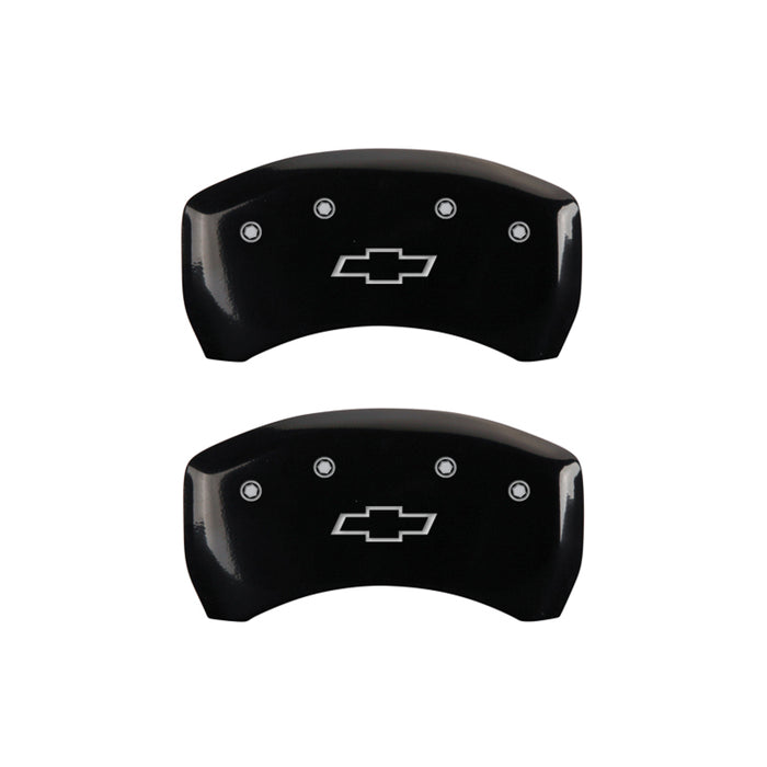 MGP 4 Caliper Covers Engraved Front & Rear Bowtie Black finish silver ch