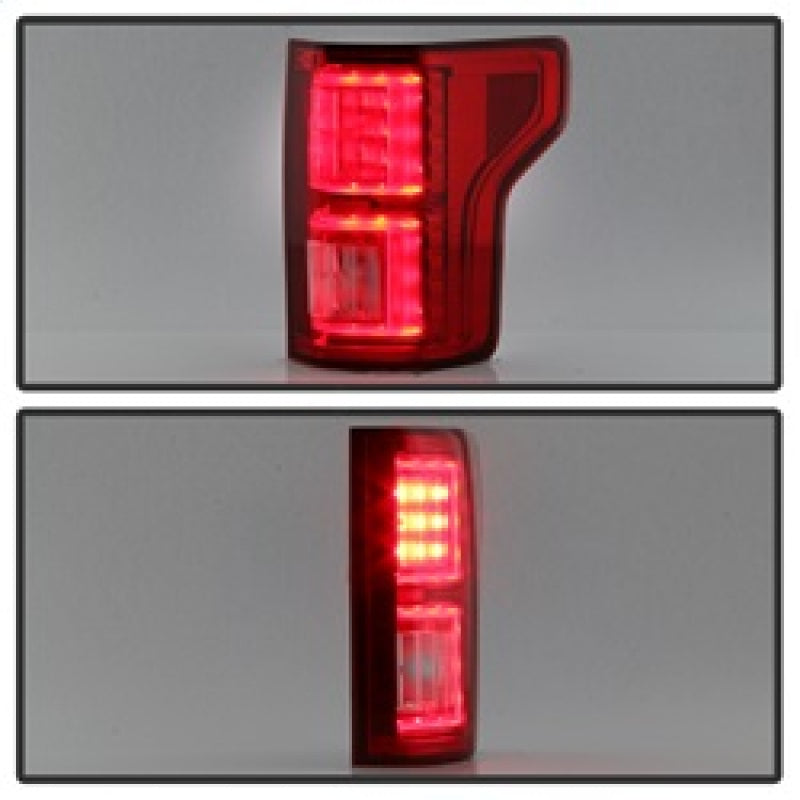 Spyder Ford F150 2015-2017 Light Bar LED Tail Lights - Red Clear ALT-YD-FF15015-LBLED-RC