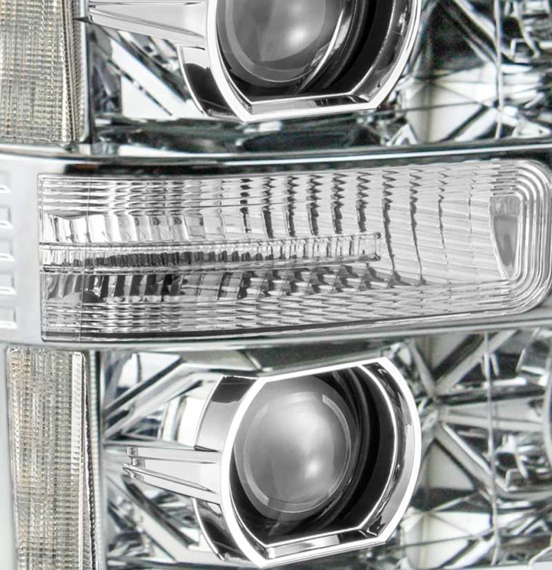 AlphaRex 11-16 Ford F-250 SD PRO-Series Projector Headlights Plank Style Design Chrome w/Seq Signal