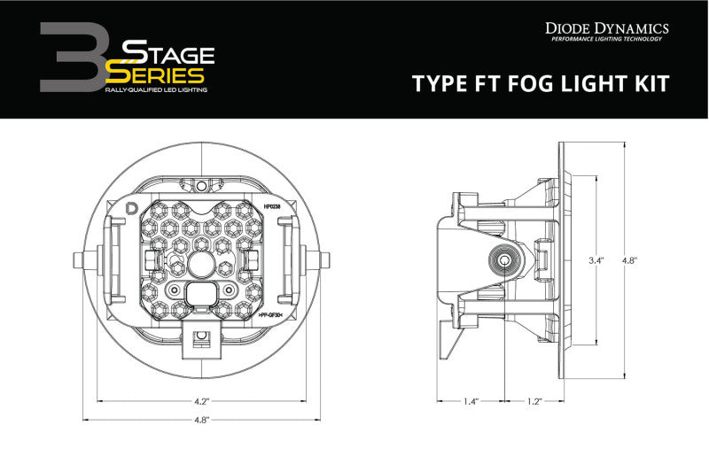 Diode Dynamics SS3 Sport Type FT Kit ABL - White SAE Fog