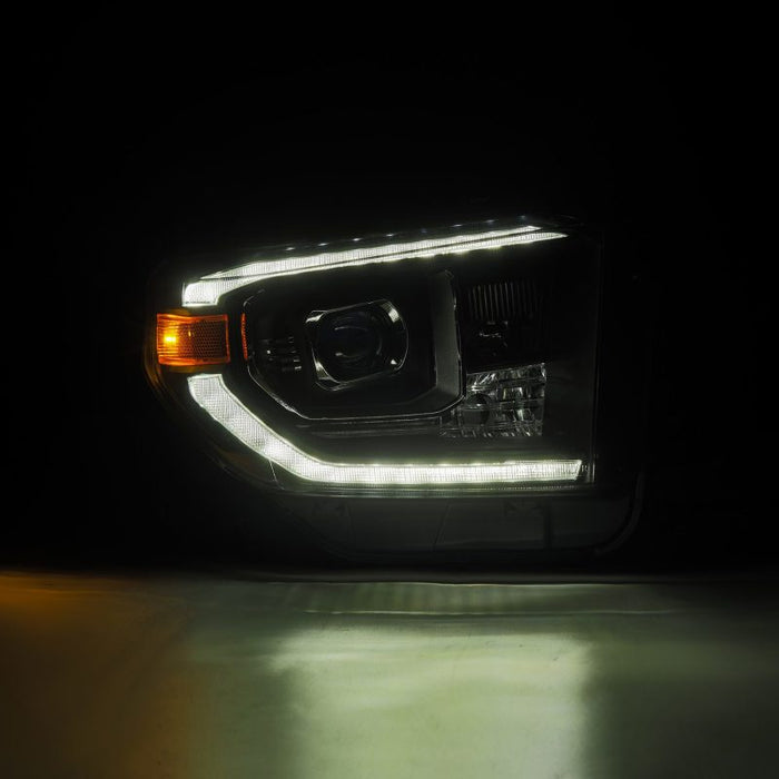 AlphaRex 14-21 Toyota Tundra LUXX-Series LED Proj Headlights Blk w/Actv Light & Seq. Sig + DRL