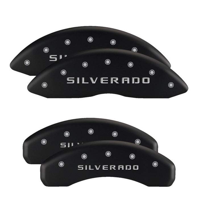 MGP Front set 2 Caliper Covers Engraved Front Cruze Black finish silver ch