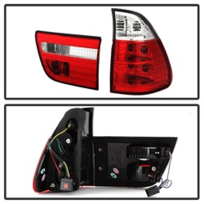 Spyder BMW E53 X5 00-06 4PCS Euro Style Tail Lights- Red Clear ALT-YD-BE5300-RC