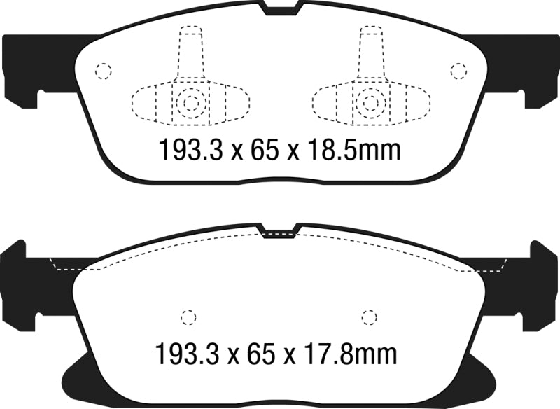 EBC 15+ Ford Edge 2.0 Turbo FWD Ultimax2 Front Brake Pads