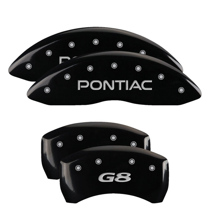 MGP 4 Caliper Covers Engraved Front & Rear MGP Black finish silver ch