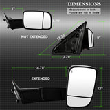 xTune Dodge Ram 1500 09-12 Power Heated Adjust Mirror Black Housing Right MIR-DRAM09S-PWH-R