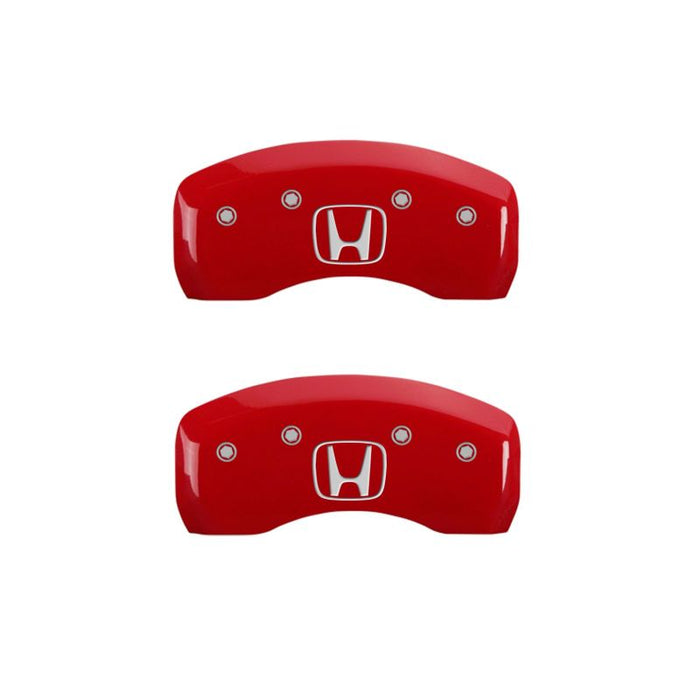 MGP 4 Caliper Covers Engraved Front Honda Rear H Logo Red Finish Silver Char 2019 Honda Civic