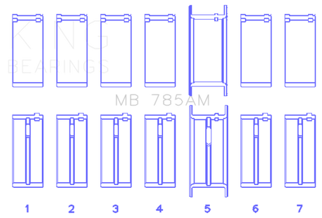 King Engine Bearings Ford 200 3.3L 12V (Size +0.10) Main Bearing Set