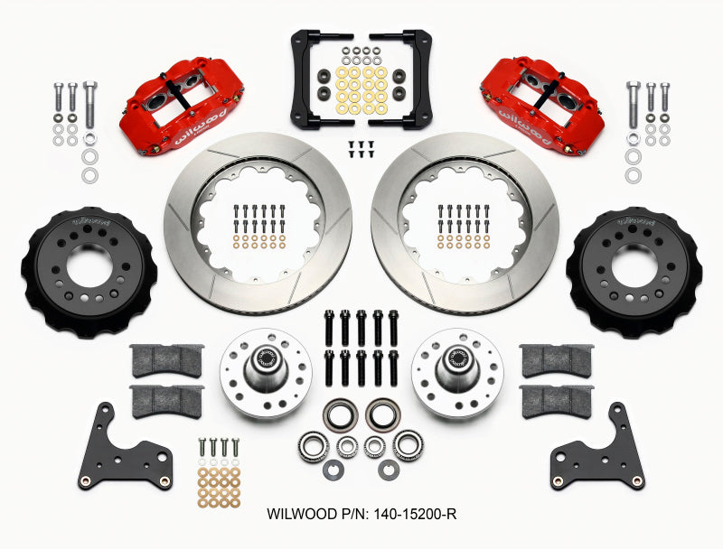 Wilwood Narrow Superlite 6R Front Hub Kit 14.00in Red 65-72 CDP C Body -Drum