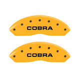 MGP 4 Caliper Covers Engraved Front Cobra Rear Snake Yellow Finish Black Char 2003 Ford Mustang