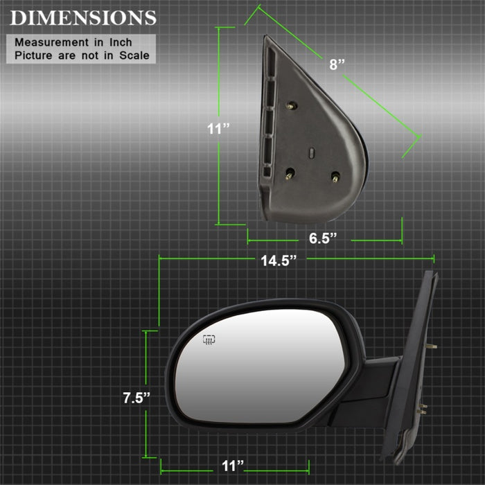 xTune 07-14 Chevy Silverado Power Heated Mirror - Left MIR-03CS07-PW-L