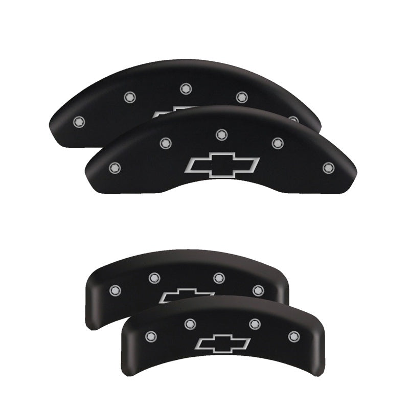 MGP 4 Caliper Covers Engraved Front & Rear Cursive/Charger Black finish silver ch