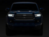 Raxiom 16-23 Toyota Tacoma w/ Factory Halogen DRL LED Headlights- Blk Housing (Clear Lens)
