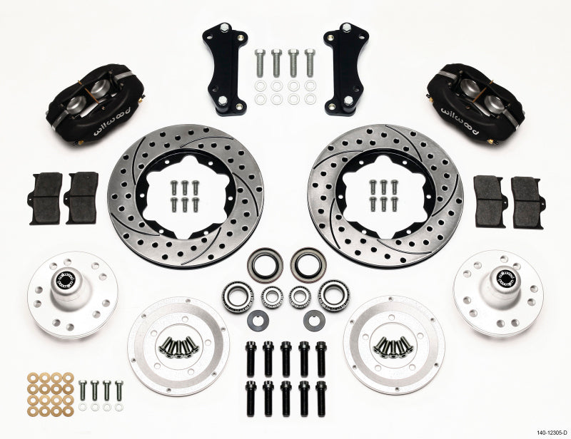 Wilwood Forged Dynalite Front Kit 11.00in Drilled Heidts Tri -5 2 inch Drop Spindle