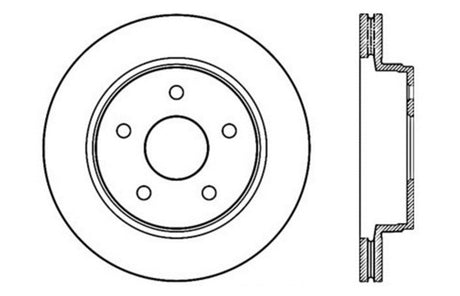 StopTech 04-06 Dodge Durango / 02-10 Ram 1500 (exc Mega Cab) Front Left Slotted & Drilled Rotor