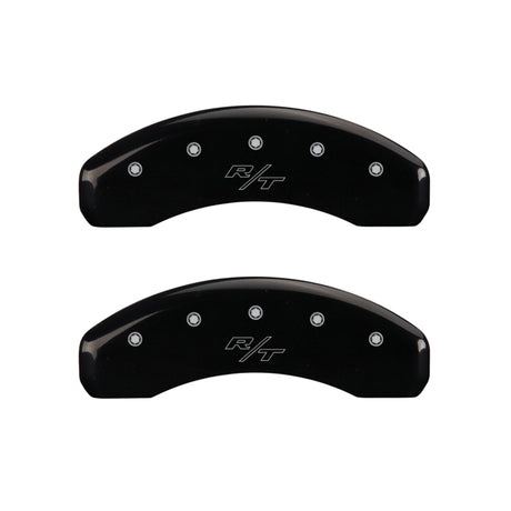 MGP 4 Caliper Covers Engraved Front Cursive/Challenger Engraved Rear RT Black finish silver ch