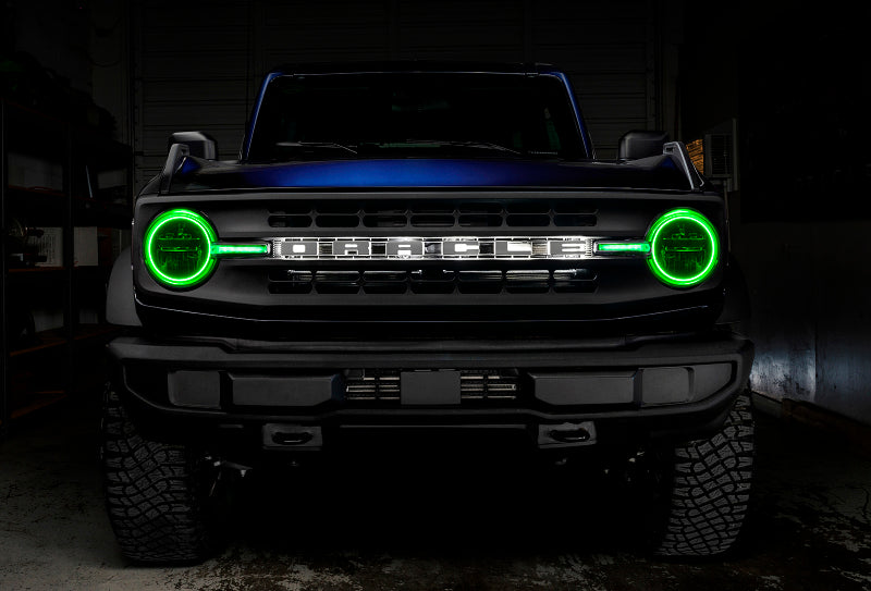 Oracle 21-22 Ford Bronco Headlight Halo Kit w/DRL Bar - Base Headlights -w/RF Cntrl
