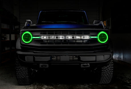 Oracle 21-22 Ford Bronco Headlight Halo Kit w/DRL Bar - Base Headlights -w/No Cntrl