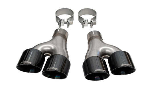 Corsa 11-21 Jeep Grand Cherokee Twin 2.5in Inlet / 4in Outlet Black PVD Pro-Series Tip Kit