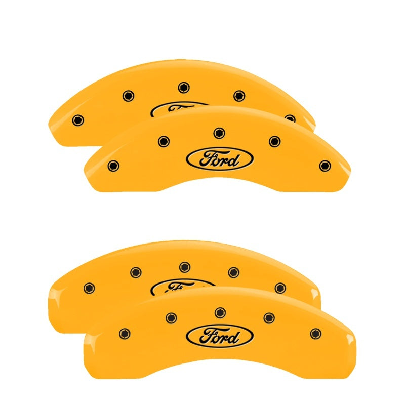 MGP 4 Caliper Covers Engraved Front & Rear MGP Yellow finish black ch