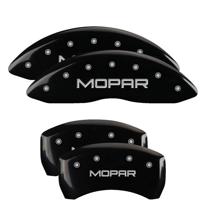 MGP 4 Caliper Covers Engraved Front & Rear Mopar Black Finish Silver Char 2017 Chrysler Pacifica