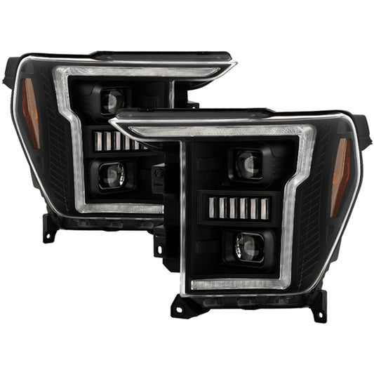 Spyder Signature 20-21 Ford F150(Halogen Model) Proj. Headlights - Black(PRO-YD-FF15021HALSI-SEQ-BK)