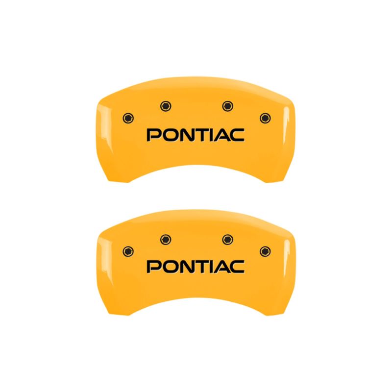 MGP 4 Caliper Covers Engraved Front & Rear Pontiac Yellow Finish Black Char 2001 Pontiac Firebird