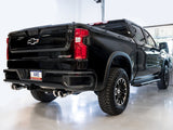 AWE Tuning 22-23 GMC Sierra 1500 AT4X 6.2L 0FG Catback Split Dual (Flat Bumper) - Chrome Silver Tips