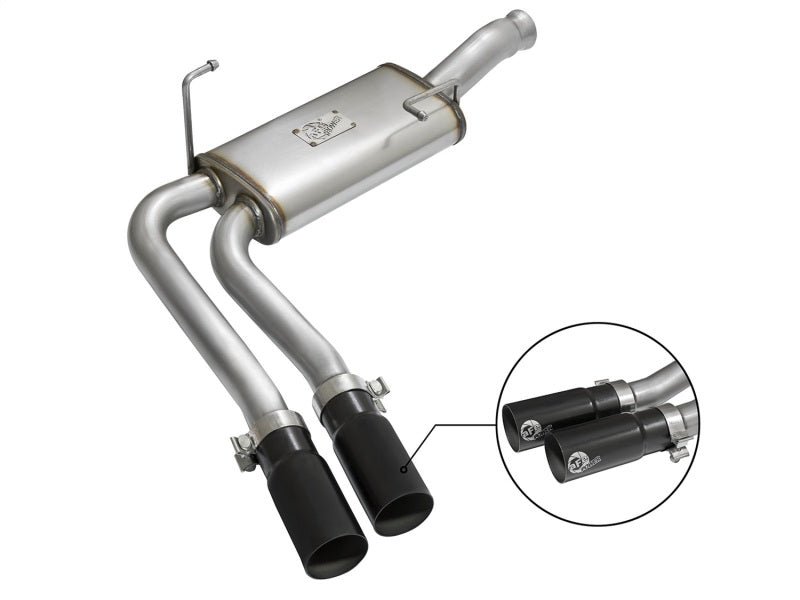 aFe Rebel Series CB Middle-Side Exit SS Exhaust w/ Black Tips 09-16 GM Silverado/Sierra V6/V8