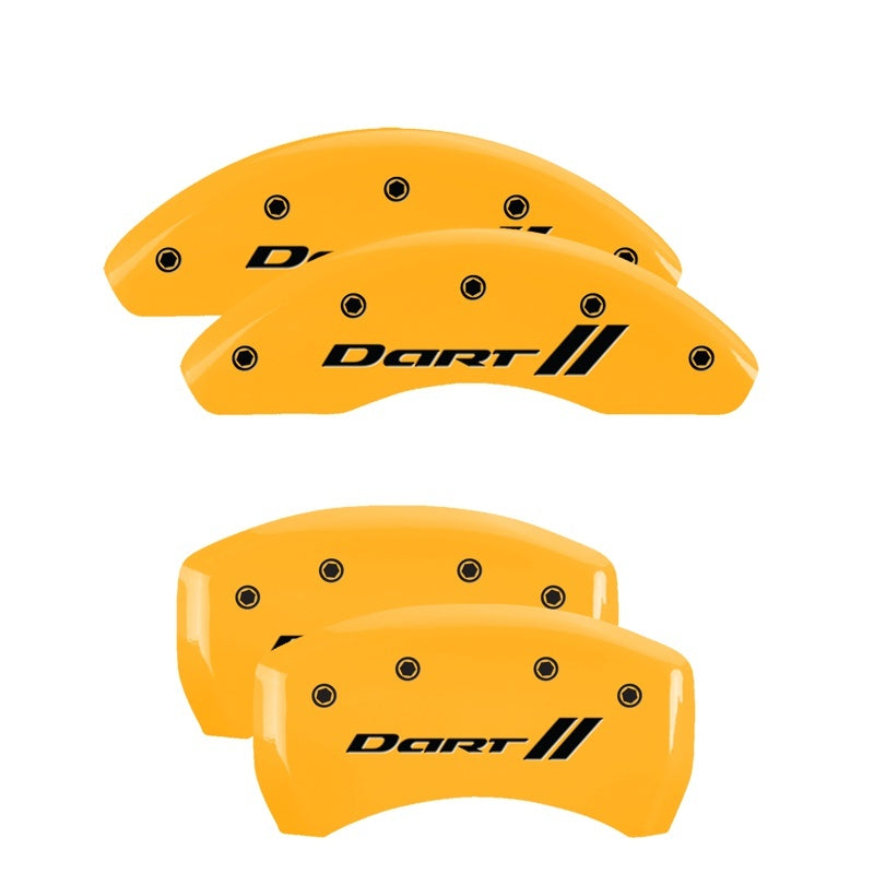 MGP 4 Caliper Covers Engraved Front & Rear Silverado Yellow Finish Blk Char 04 Chevy Avalanche 1500