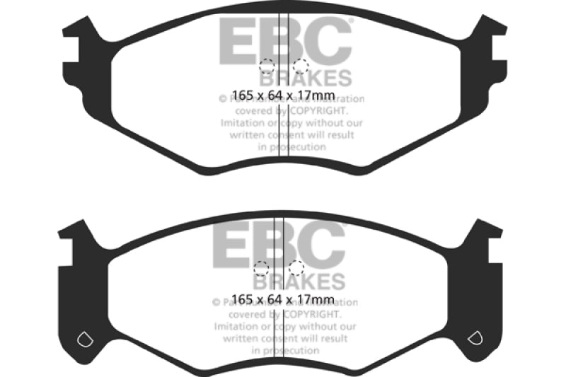 EBC 91-95 Chrysler LeBaron 2.5 (15in Wheels) Yellowstuff Front Brake Pads