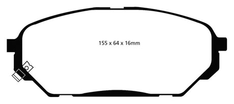 EBC 07-12 Hyundai Veracruz 3.8 Greenstuff Front Brake Pads