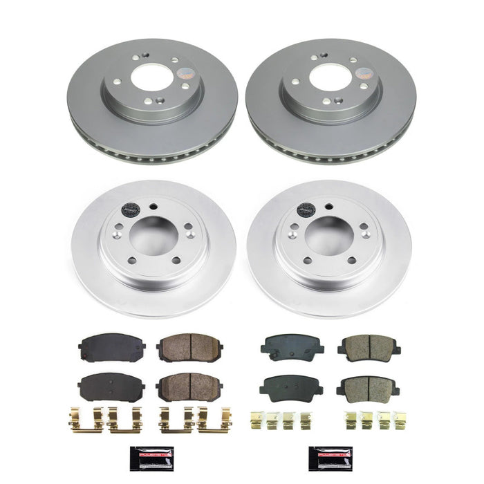 Power Stop 21-22 Hyundai Elantra Front & Rear Z17 Coated Brake Kit