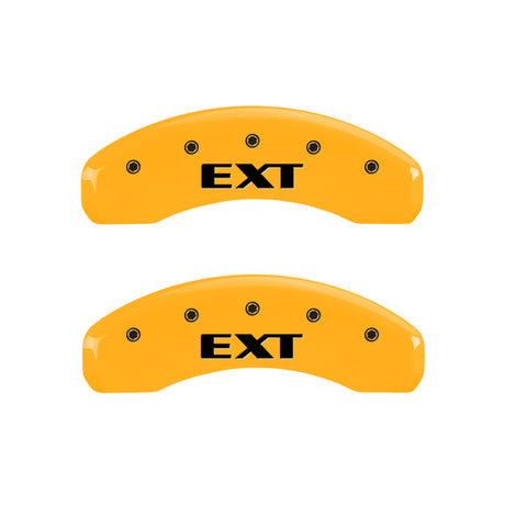 MGP 4 Caliper Covers Engraved Fr Escalade Rear EXT Yellow Finish Blk Char 2003 Cadillac Escalade ESV