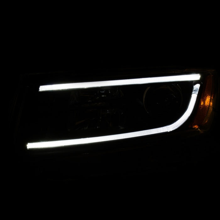 ANZO 2014-2015 Jeep Grand Cherokee Projector Headlights w/ Plank Style Design Black