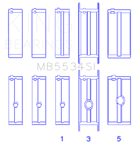 King Engine Bearings Chrysler/Jeep 318ci (Size 020) Main Bearing Set