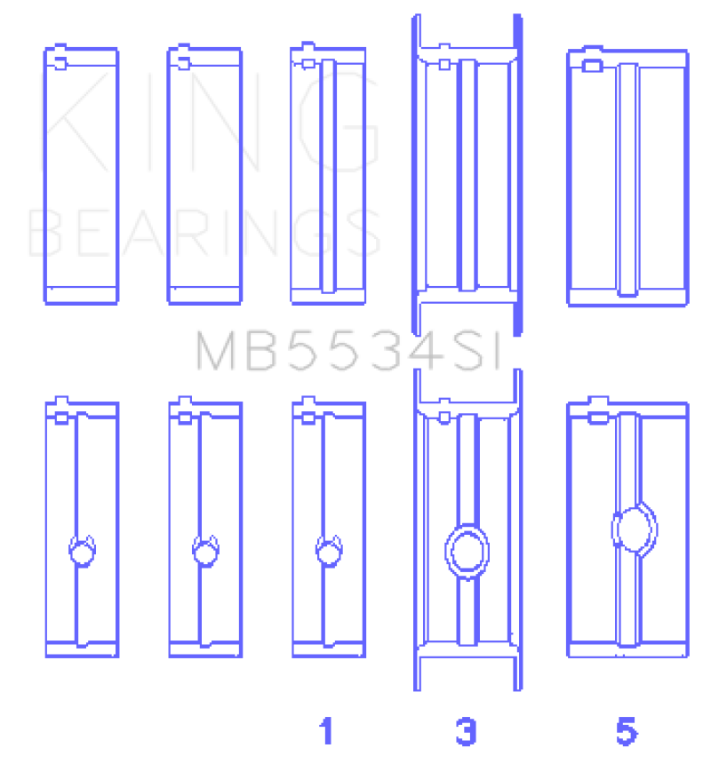King Engine Bearings Chrysler/Jeep 318ci (Size 030) Main Bearing Set