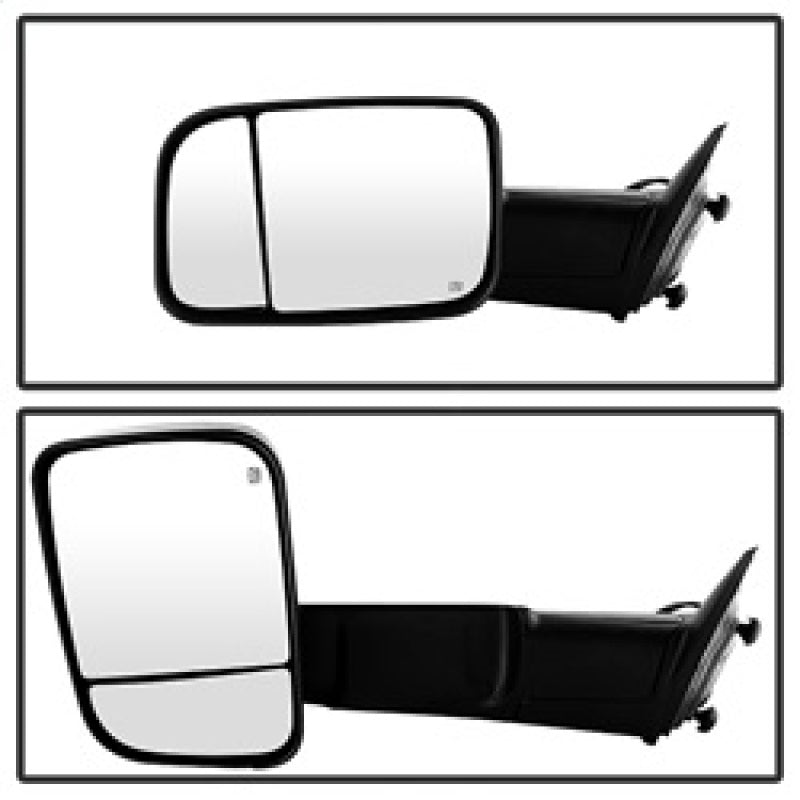 xTune Dodge Ram 1500 09-12 Extendable Heated Adjust Mirror Black Housing Left MIR-DRAM09S-PWH-L