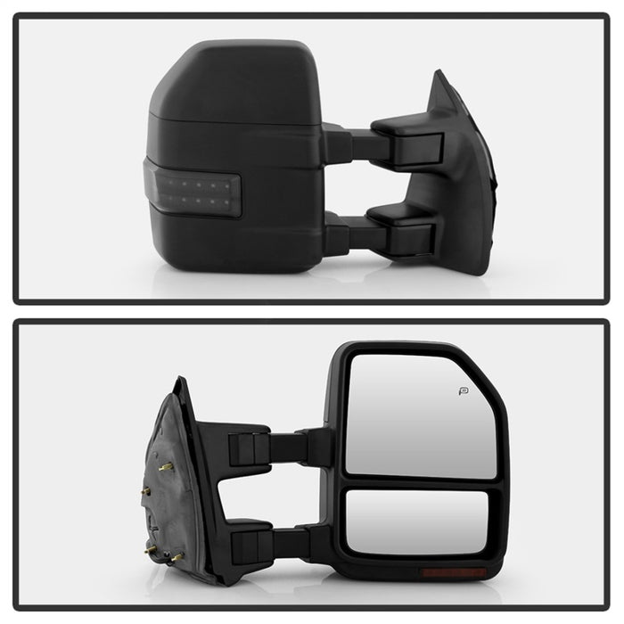 xTune 08-15 Ford F-250 SD Heated Adj LED Signal Power Mirror - Smk (MIR-FDSD08S-G4-PW-RSM-SET)