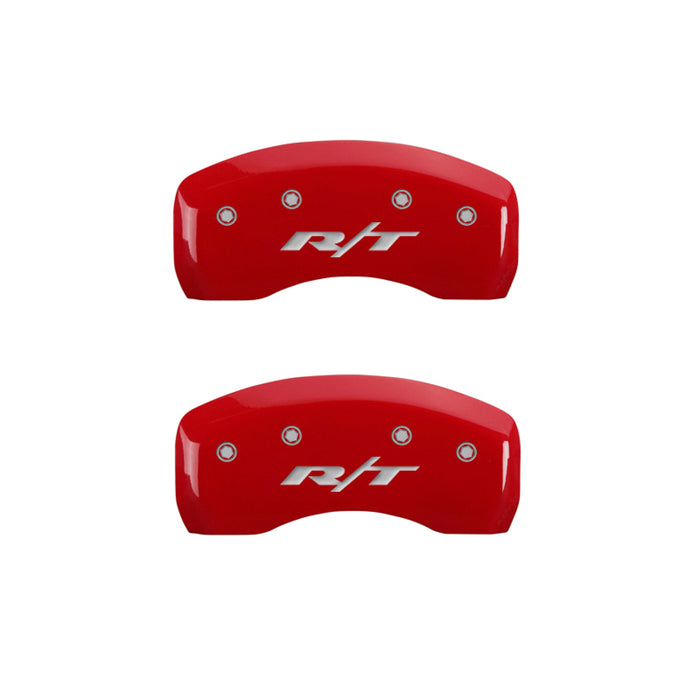 MGP 4 Caliper Covers Engraved Front & Rear RT Red finish silver ch