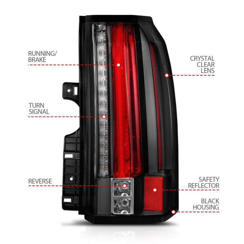 ANZO 2015-2017 GMC Yukon/Yukon XL LED Taillights Black