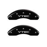 MGP 4 Caliper Covers Engraved Front & Rear Honda Black finish silver ch