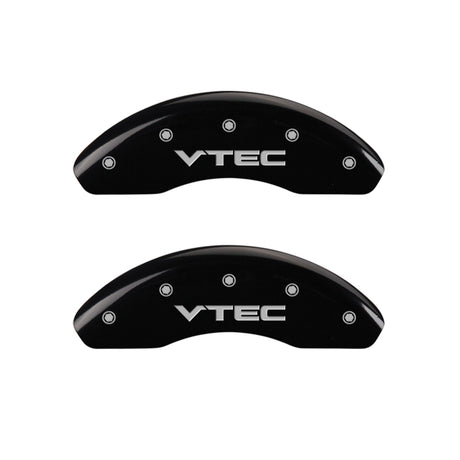 MGP 4 Caliper Covers Engraved Front & Rear Honda Black finish silver ch