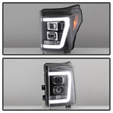 Spyder Ford F-250/F-350/F450 Super Duty 11-16 V2 Projector Headlights - Black (PRO-YD-FS11V2-LB-BK)