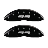 MGP 2 Caliper Covers Eng Front Silverado SS Black Finish Sil Char 2008 Chevy Silverado 1500
